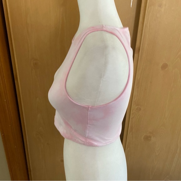 Talula • Pink Tie Dye Cropped Athletic Racerback Tank - Picture 6 of 11